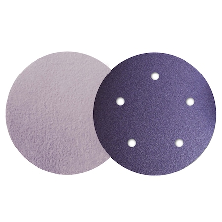 Continental Abrasives 5" 600 Grit Zirconia Purple Film Hook & Loop Disc 5 Hole SD-50HP5600